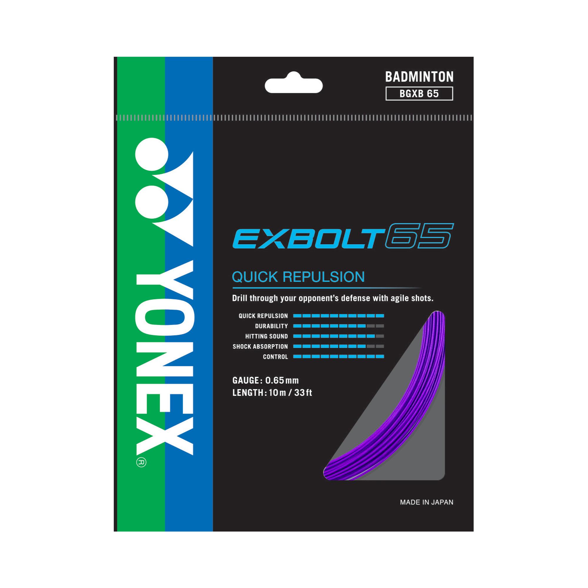 YONEX EXBOLT 65　100m　 （ただいま、200mは欠品中です） Yonex Exbolt 65 200m Badminton String (Blue) – JoyBadminton